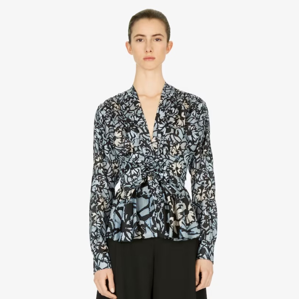 Alaia Blue and Black Patterned Top